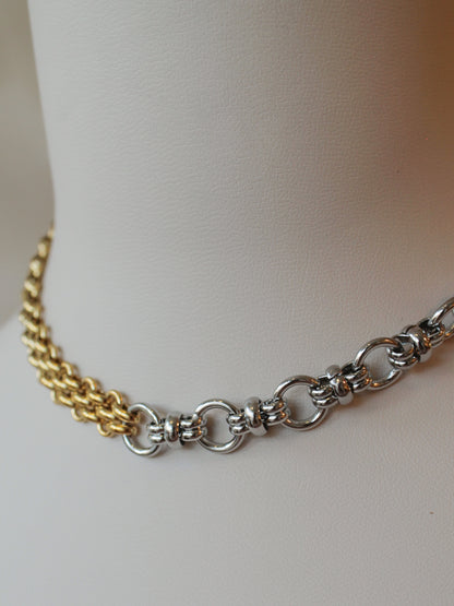 Silver and gold chunky mixed metal chain 