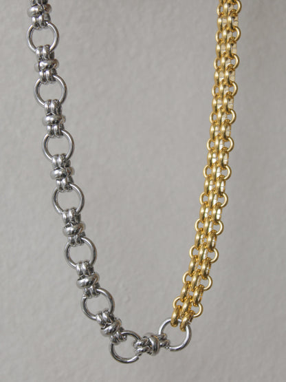 chic gold and silver mixed metal chain 