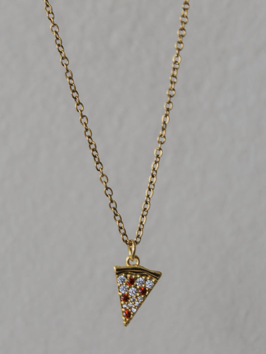 Pizza slice charm necklace 