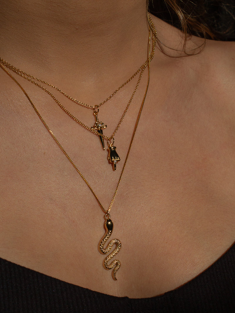Gold Charm Necklace Stack 