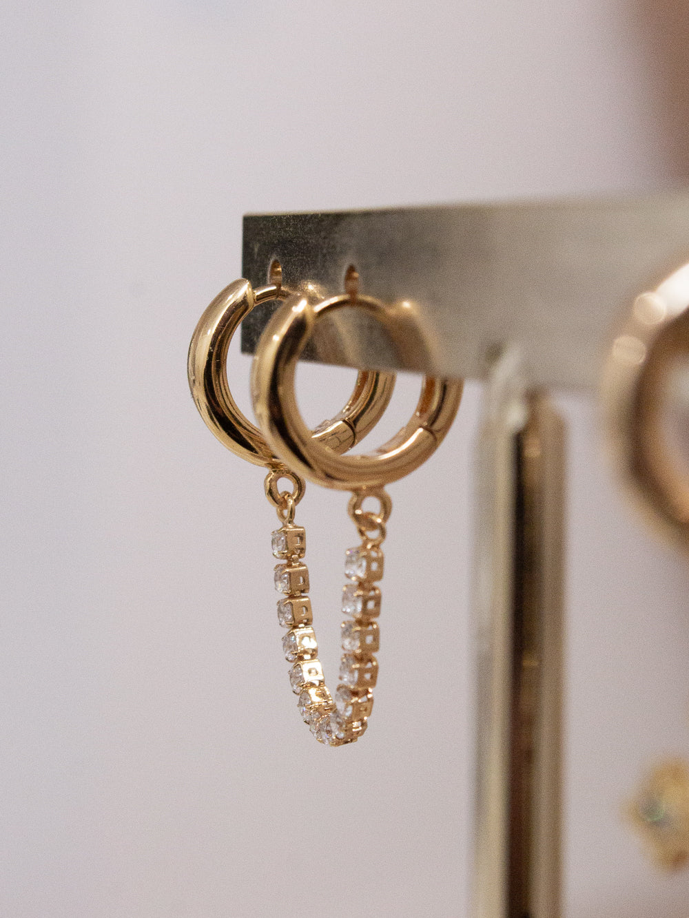 Gold Huggie Earrings for a Double Piercing 