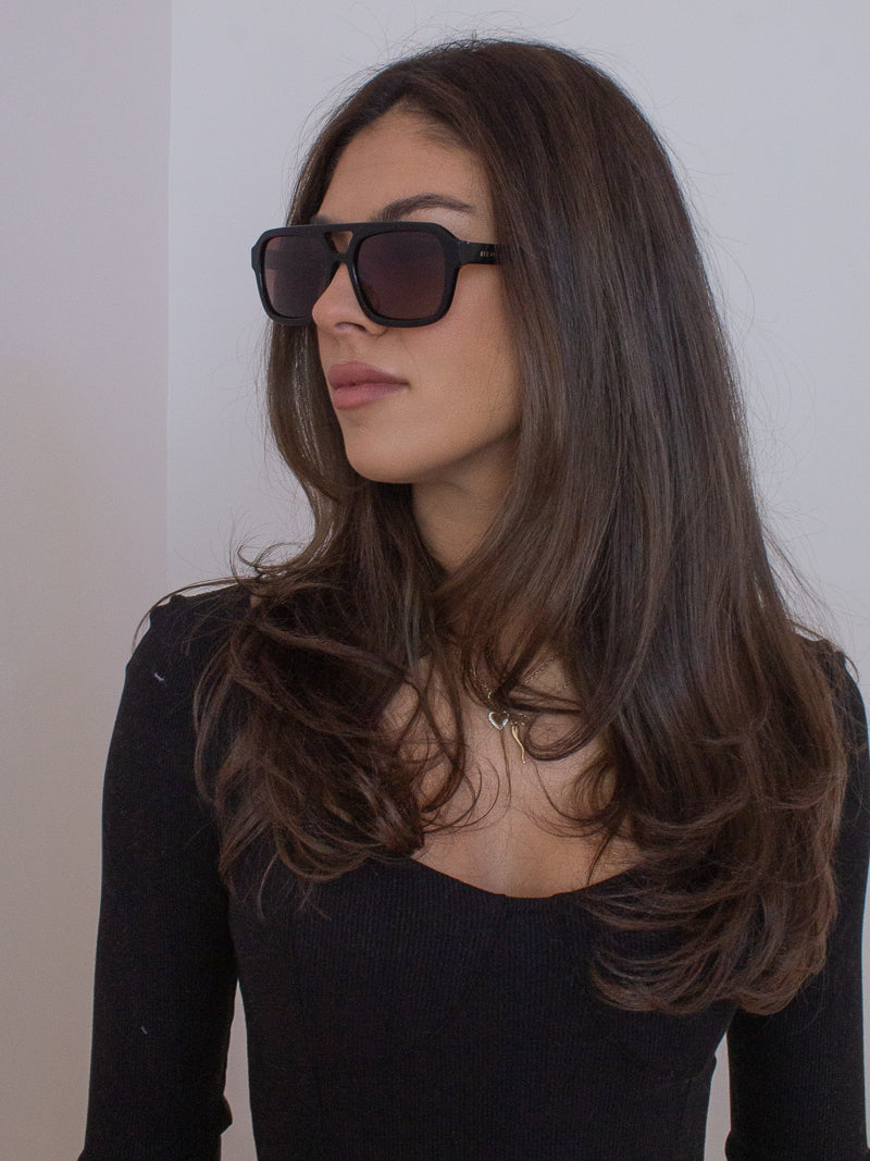 Black Aviator Sunglasses