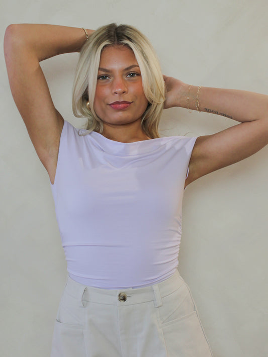 Lavender Asymmetric Sleeve Top