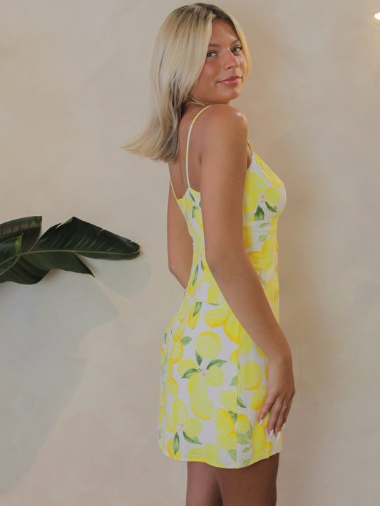 Lemon print summer dress