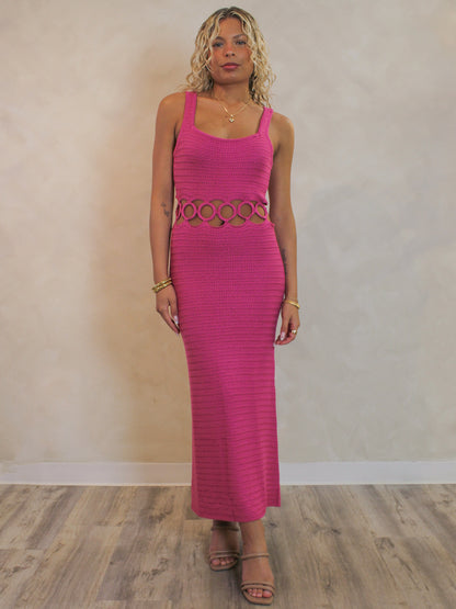 Tropicana Knit Maxi Dress in Cream
