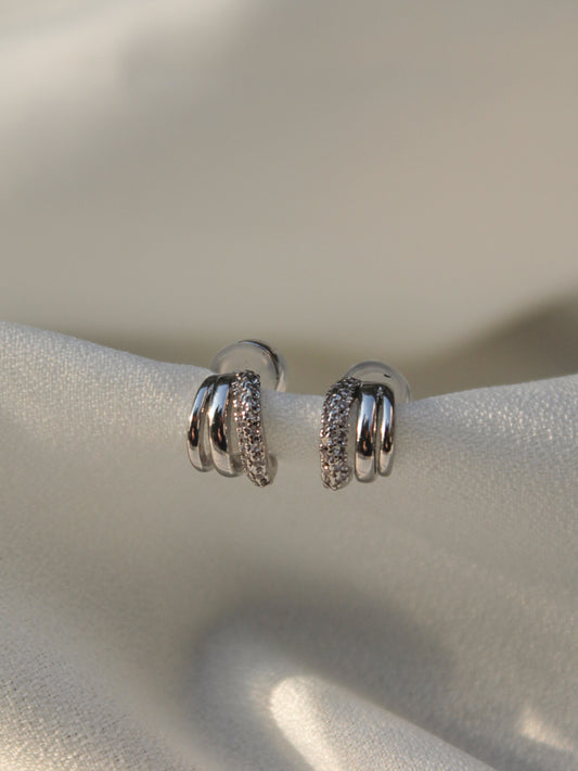 Luv AJ Silver Multi Piercing Hoop Huggies