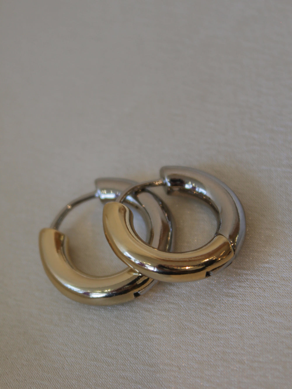 Silver & Gold hoop earring