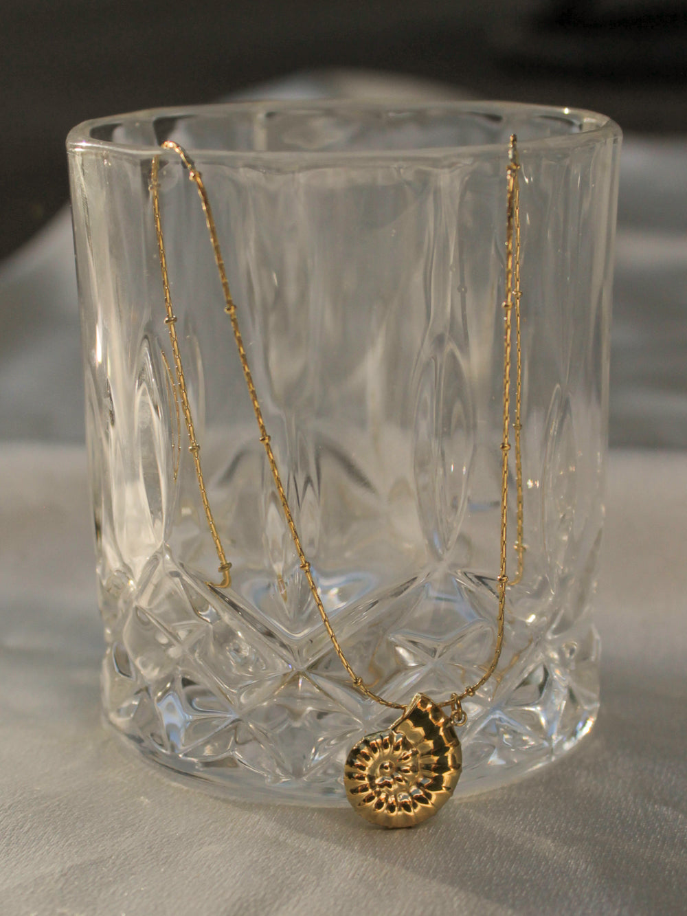 Gold shell necklace for summer