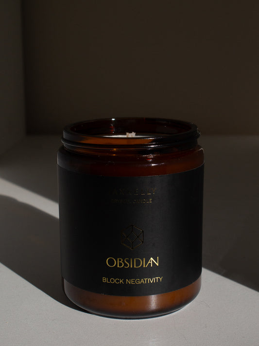 Block Negativity Obsidian Soy Candle