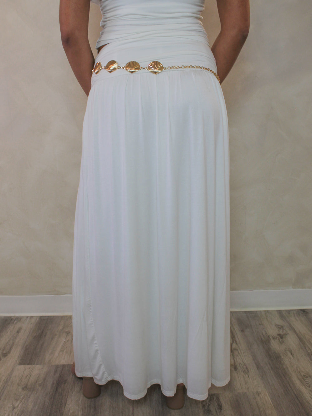 TULUM IVORY RUCHED SKIRT