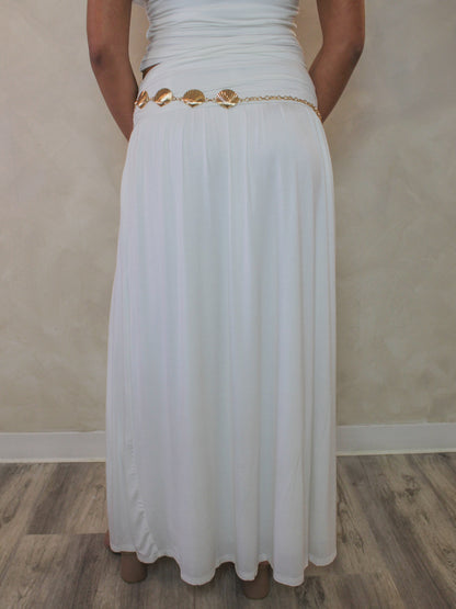 TULUM IVORY RUCHED SKIRT