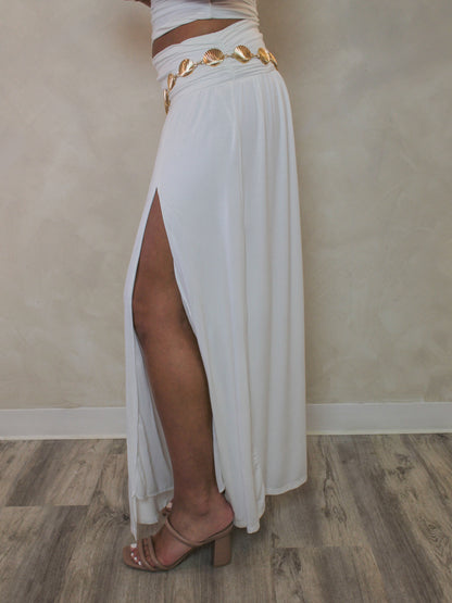TULUM IVORY RUCHED SKIRT