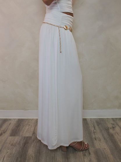 TULUM IVORY RUCHED SKIRT