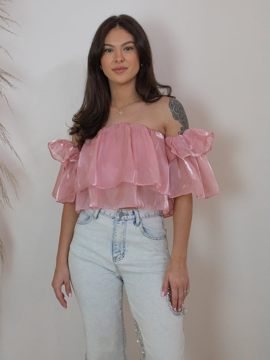 Pretty In Pink Ruffled Top