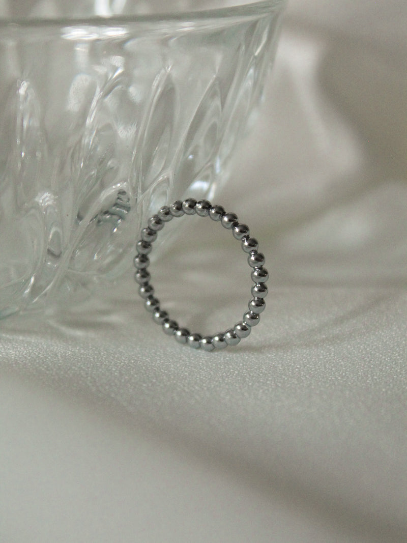 Silver Water Proof Beaded Ring