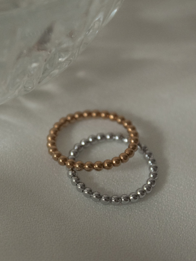 Gold and Silver Beaded Rings