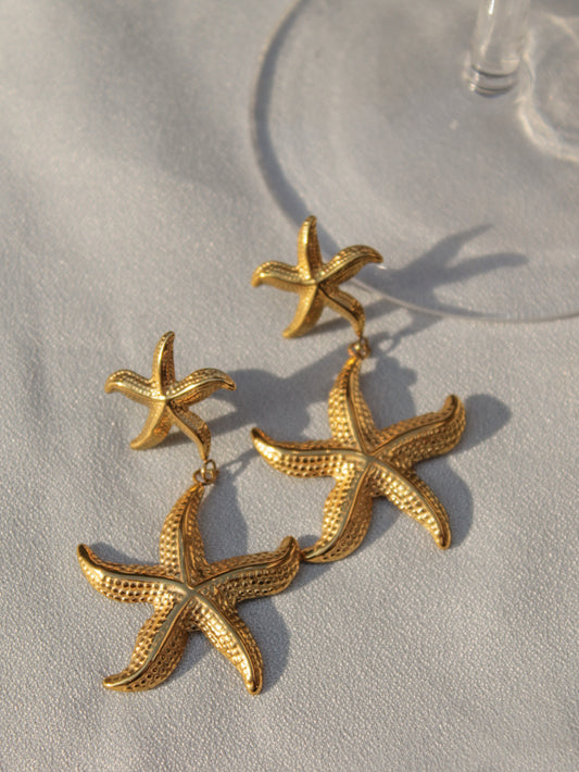 Gold Starfish Earrings 