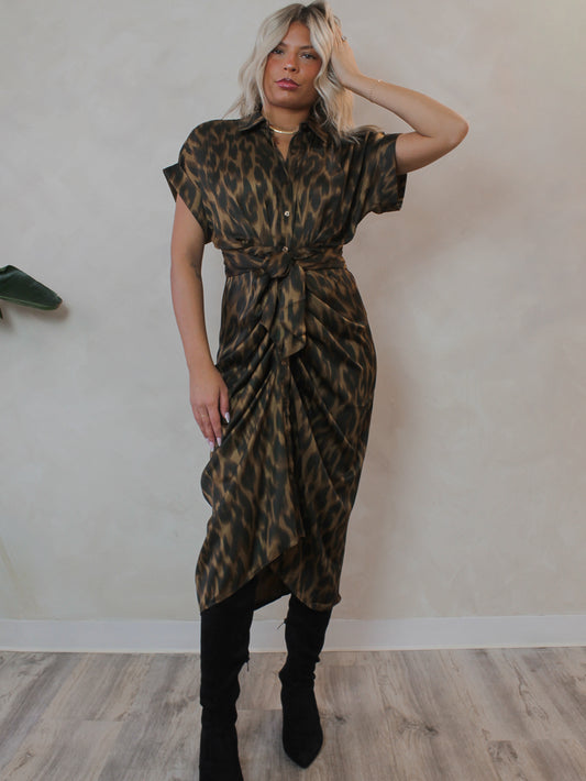 Steve Madden Tori Dress in a silky leopard print 