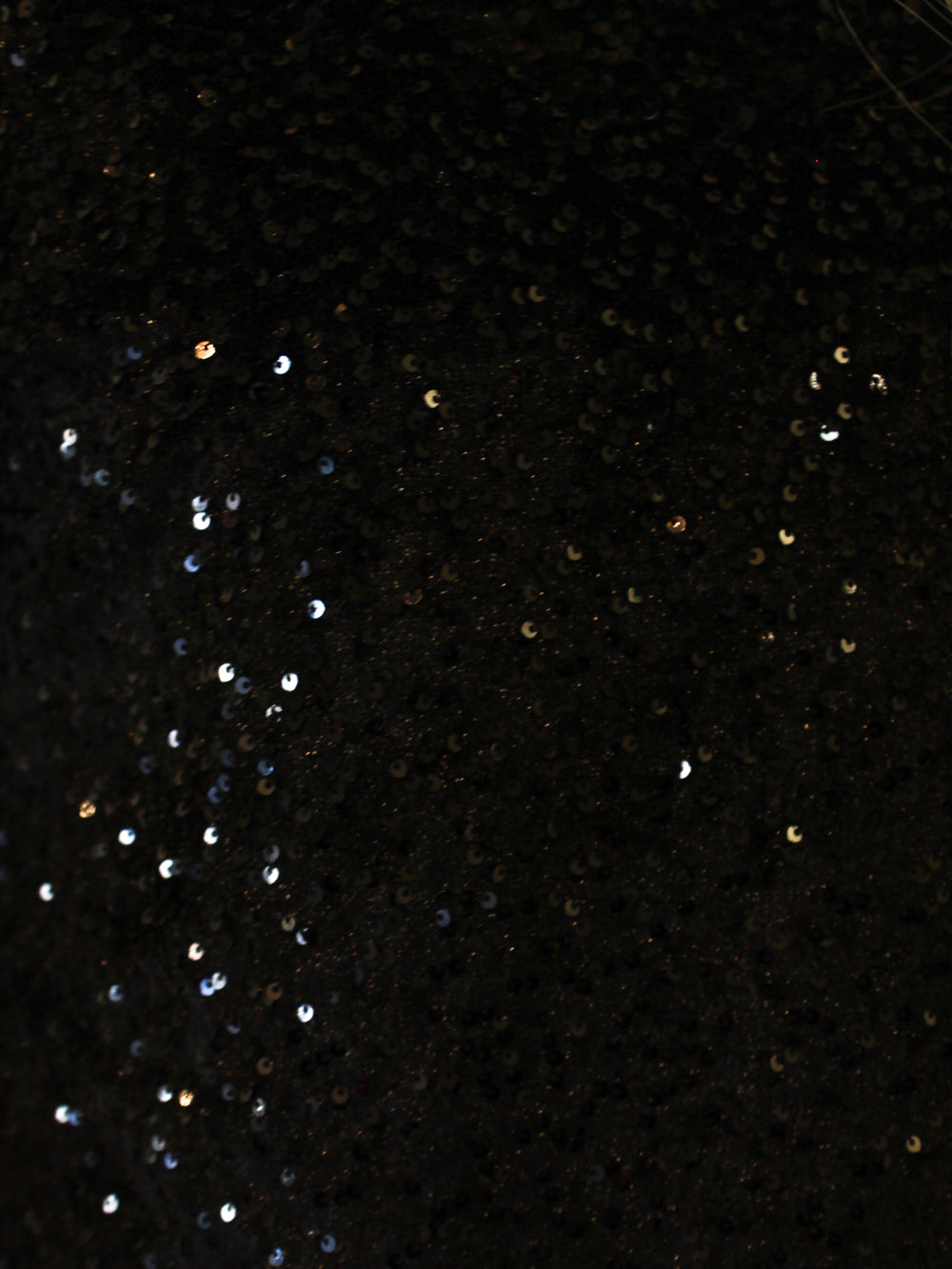 Close-up of black fabric with scattered sequins