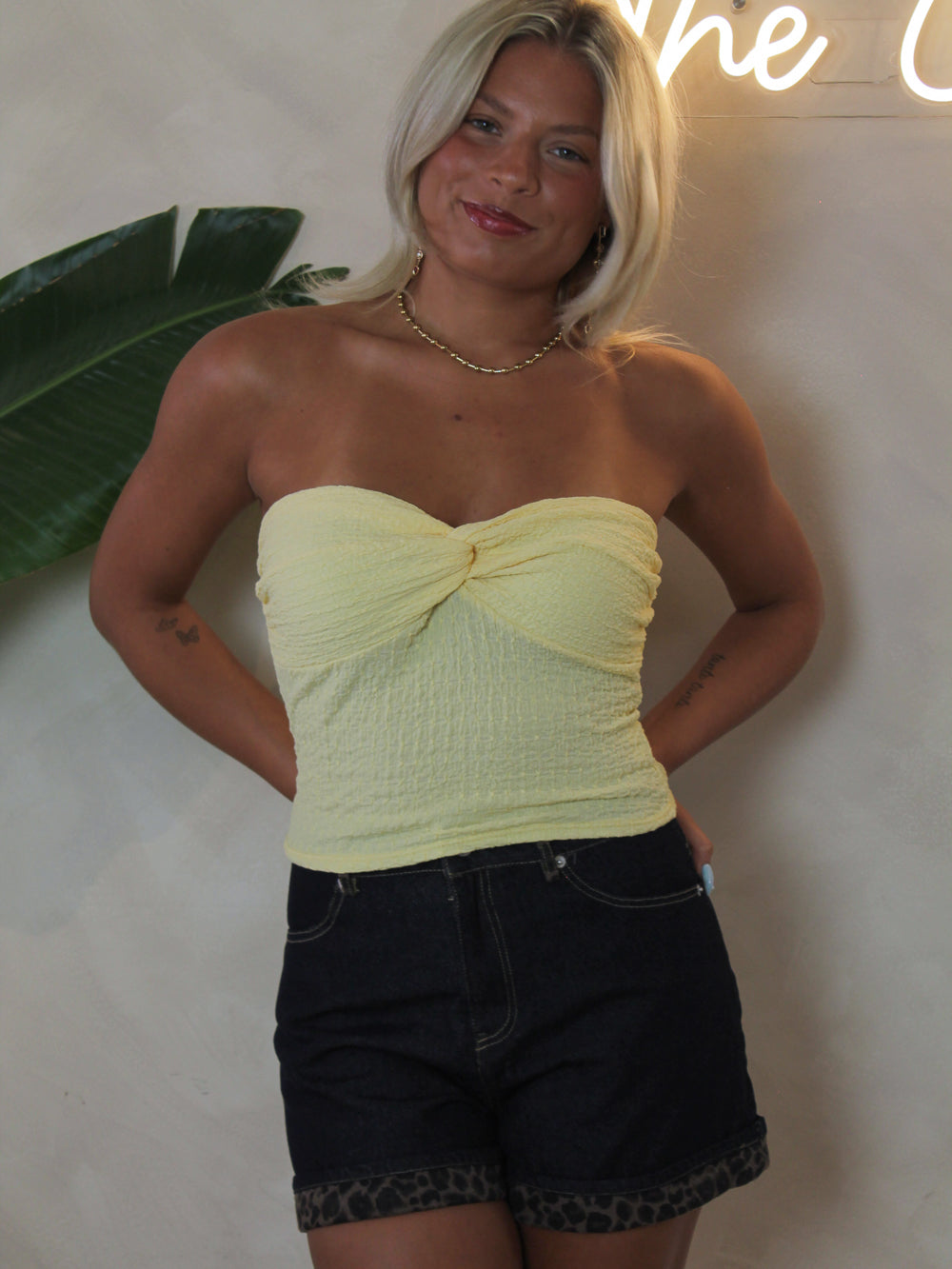 LEMON TWIST TUBE TOP