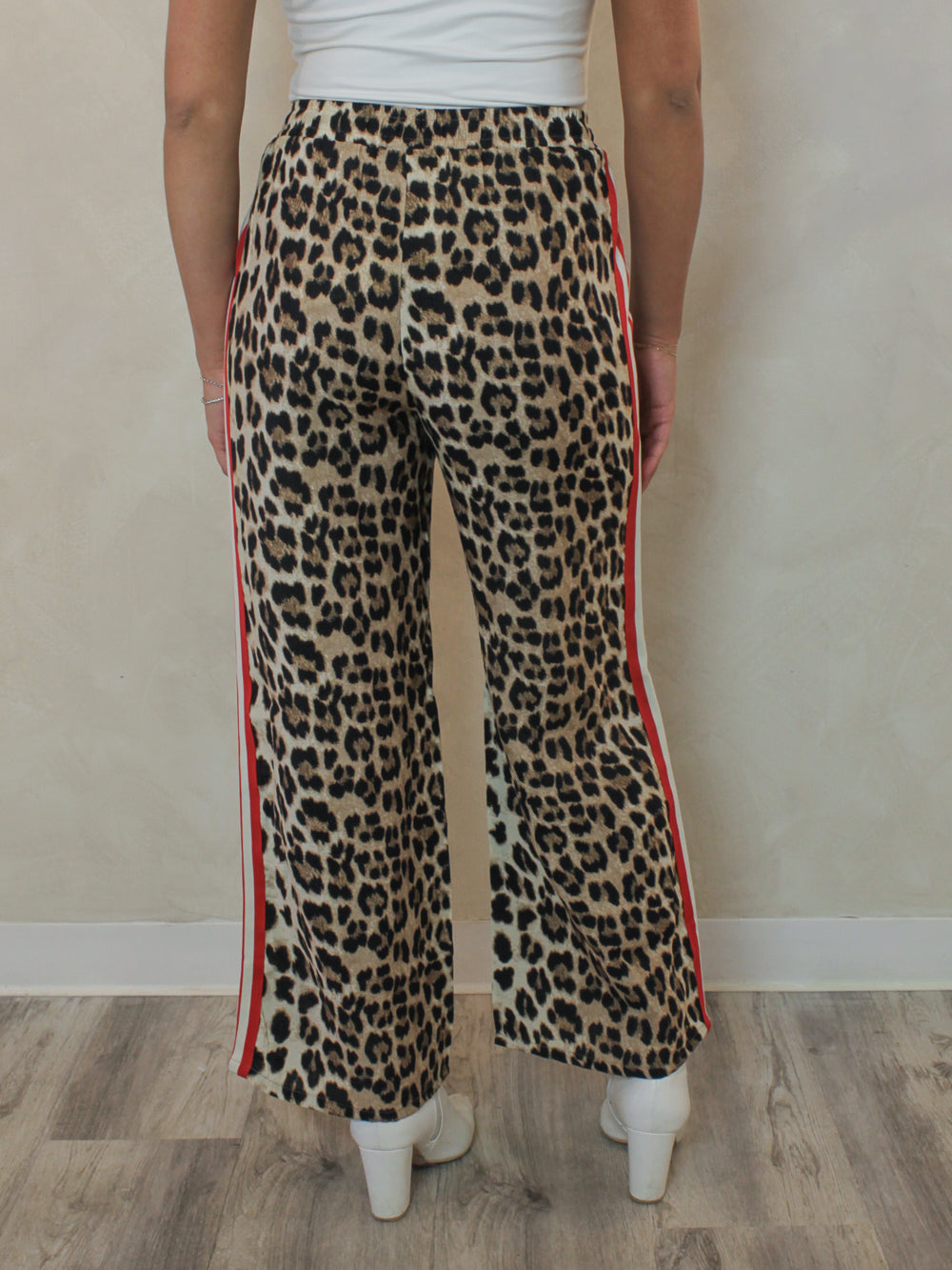 Womens leopard wide leg pants