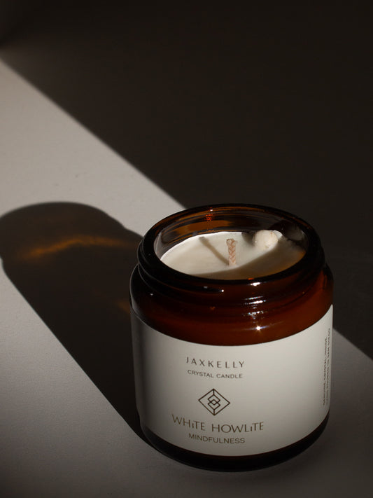 MINI WHITE HOWLITE CANDLE | MINDFULNESS