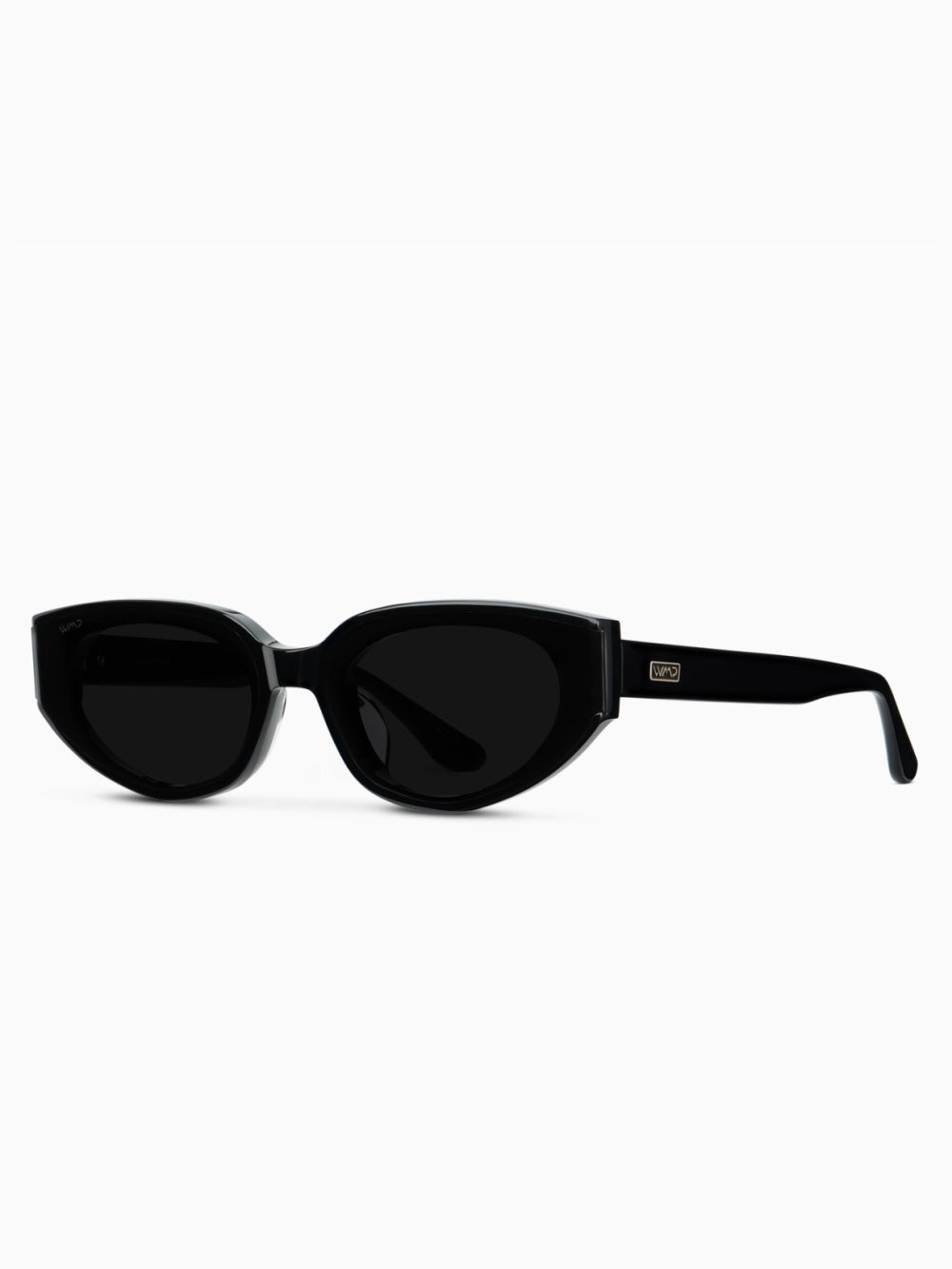 black, slim cat eye sunglasses 