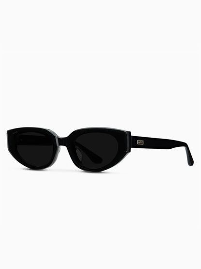 black, slim cat eye sunglasses 