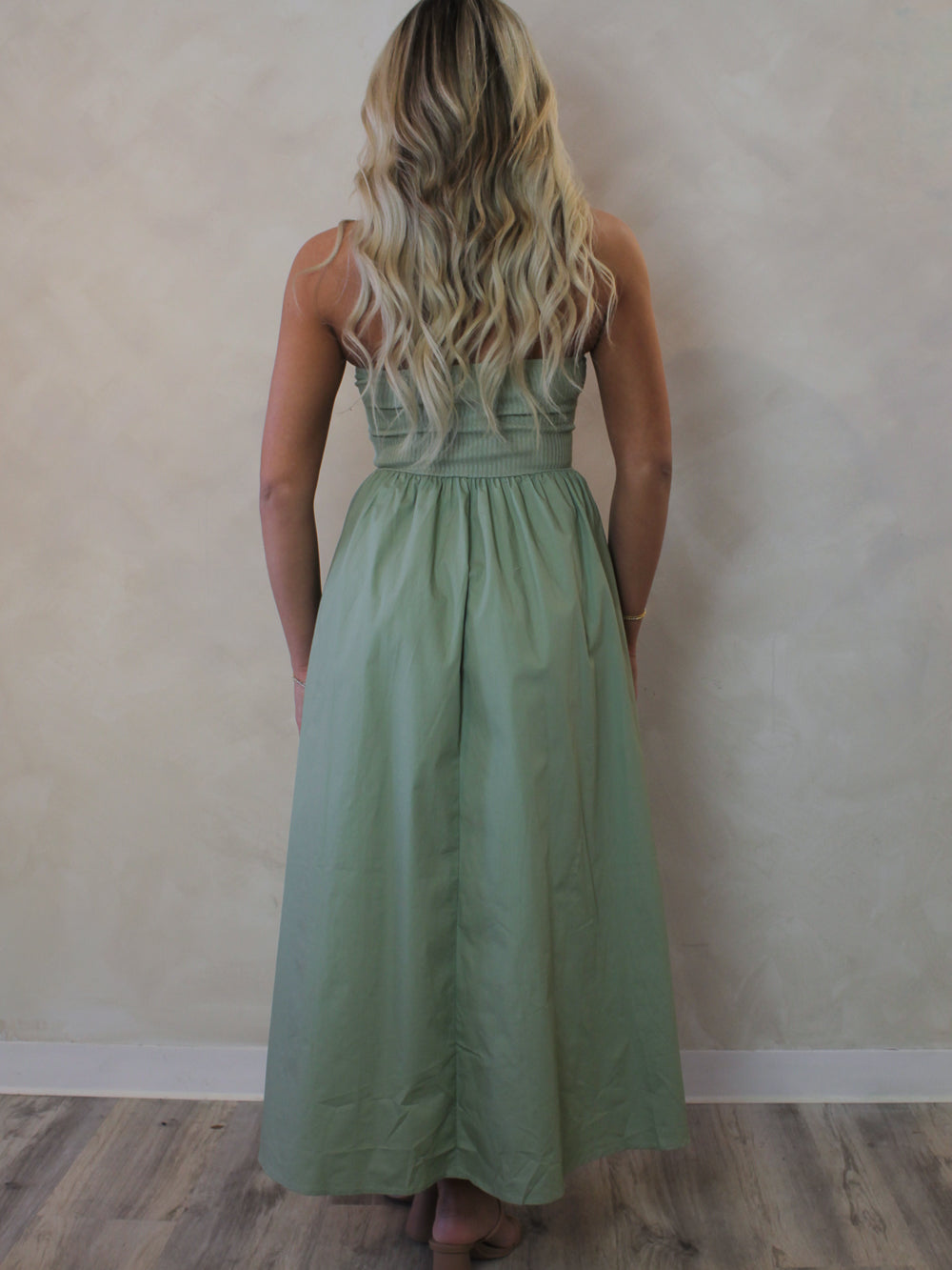 SARDINIA STRAPLESS MIDI DRESS