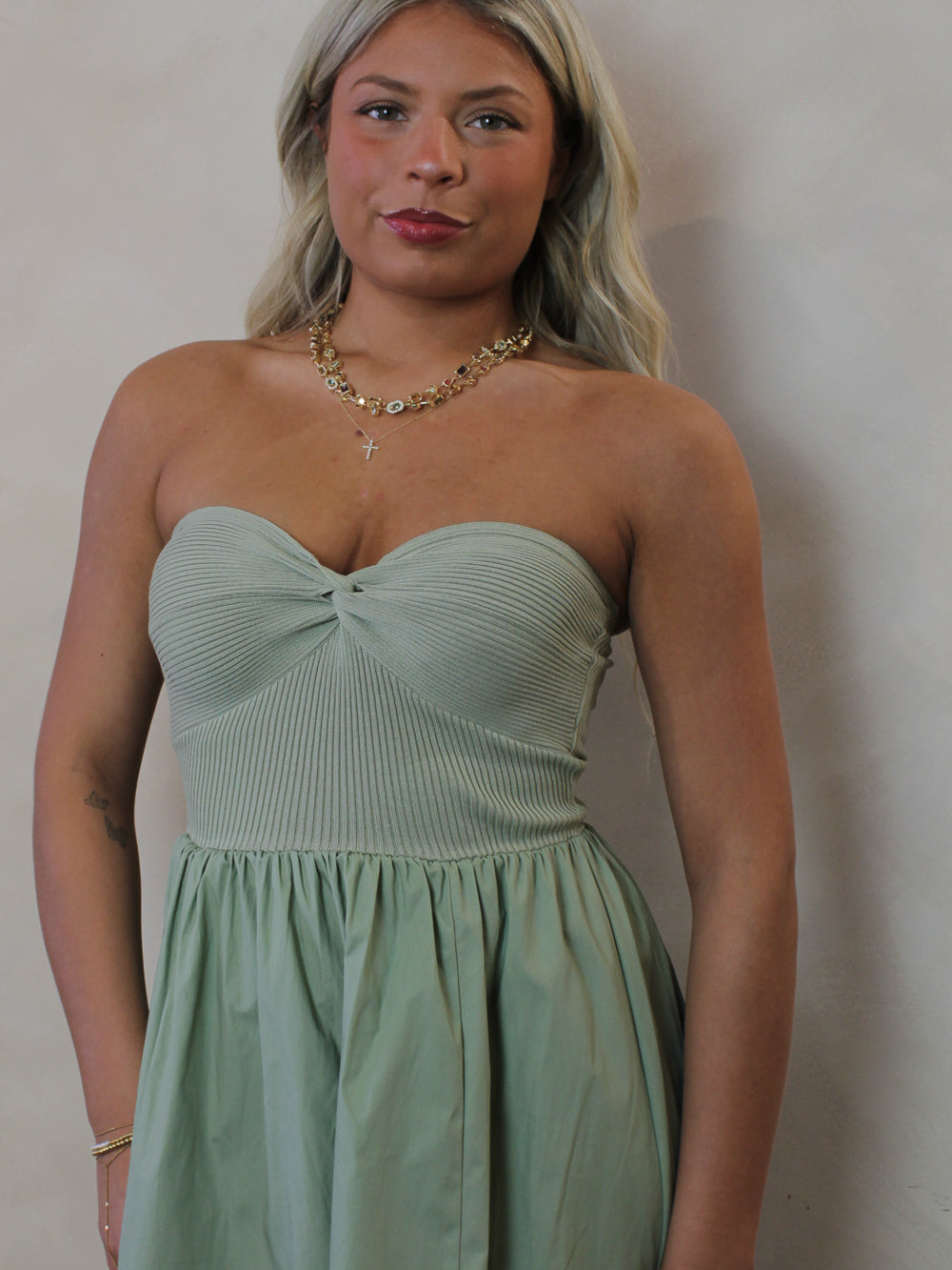 sardinian midi dress SARDINIA STRAPLESS MIDI DRESS