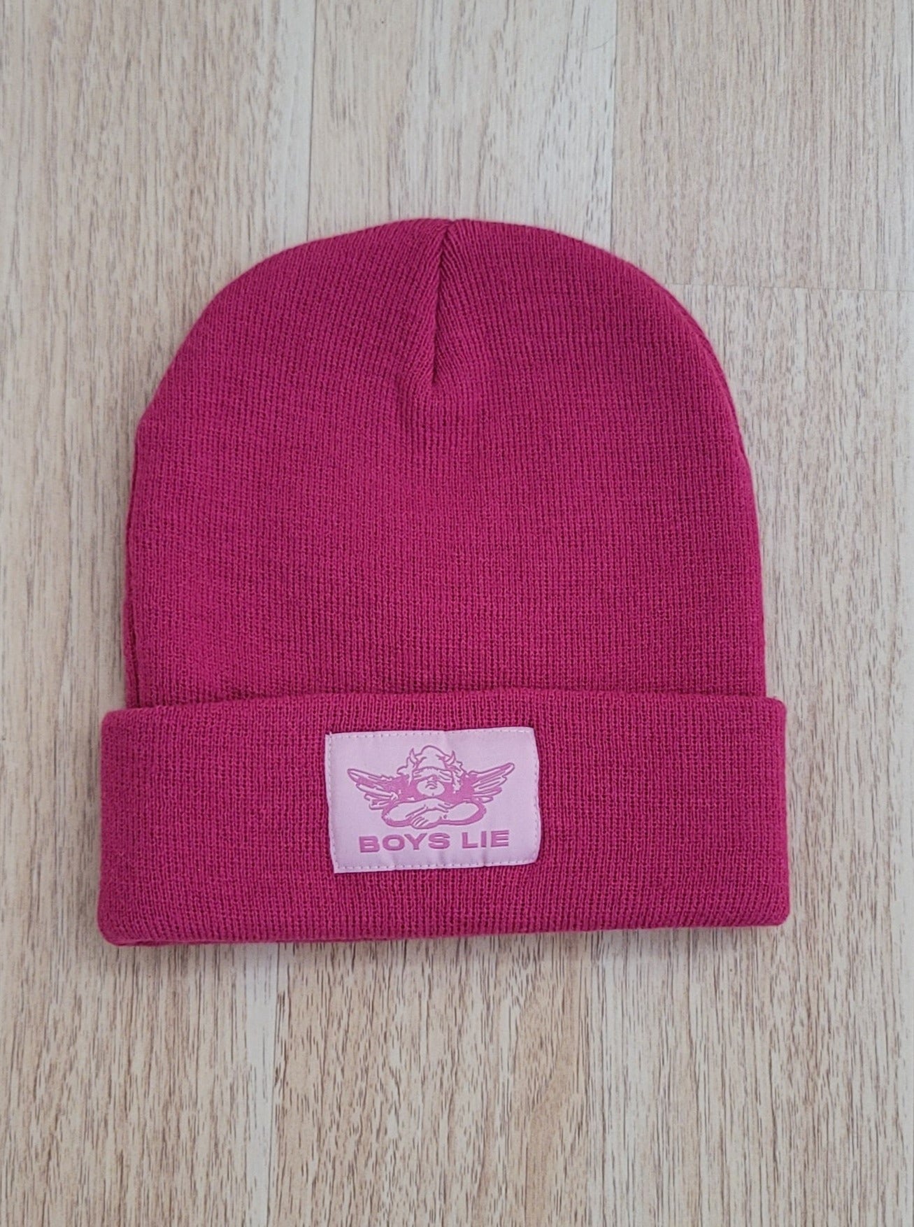 Boys Lie Beanie in Fuschia