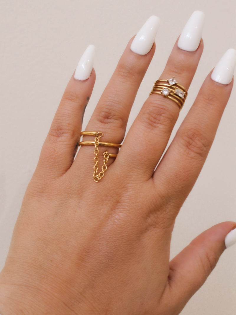 ARSN - Gold Twisted Rule Of Thirds RIng