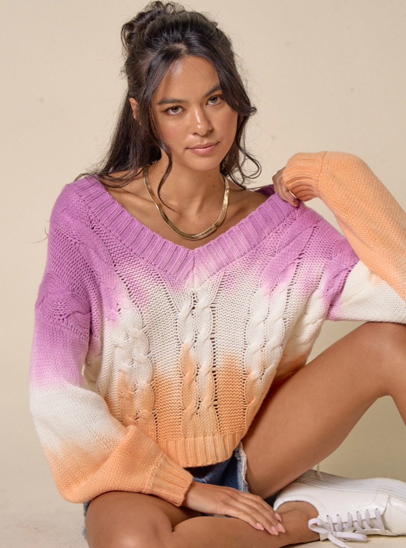 Purple Tie Dye Sweater