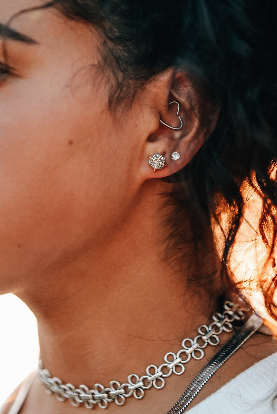 Jax Kelly Druzy Stud in Silver