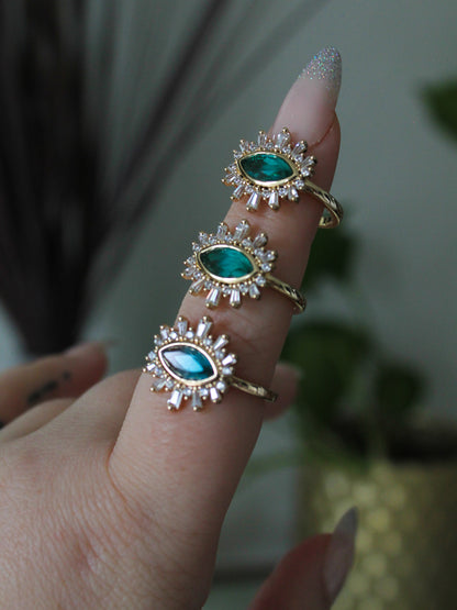 Blue Tourmaline Ring | Athena Eye Ring 