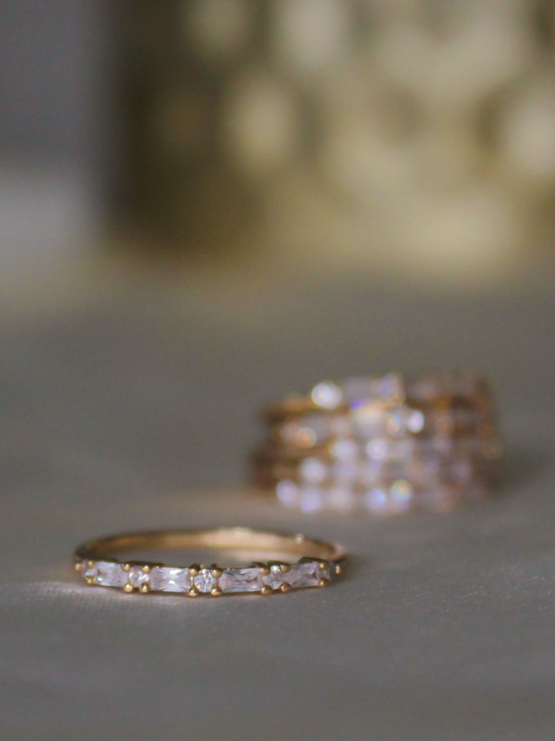 Dainty Gold Baguette Ring
