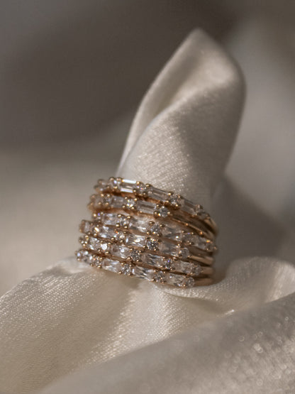 Baguette CZ Stacking Rings