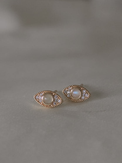 Small Gold Evil Eye Studs