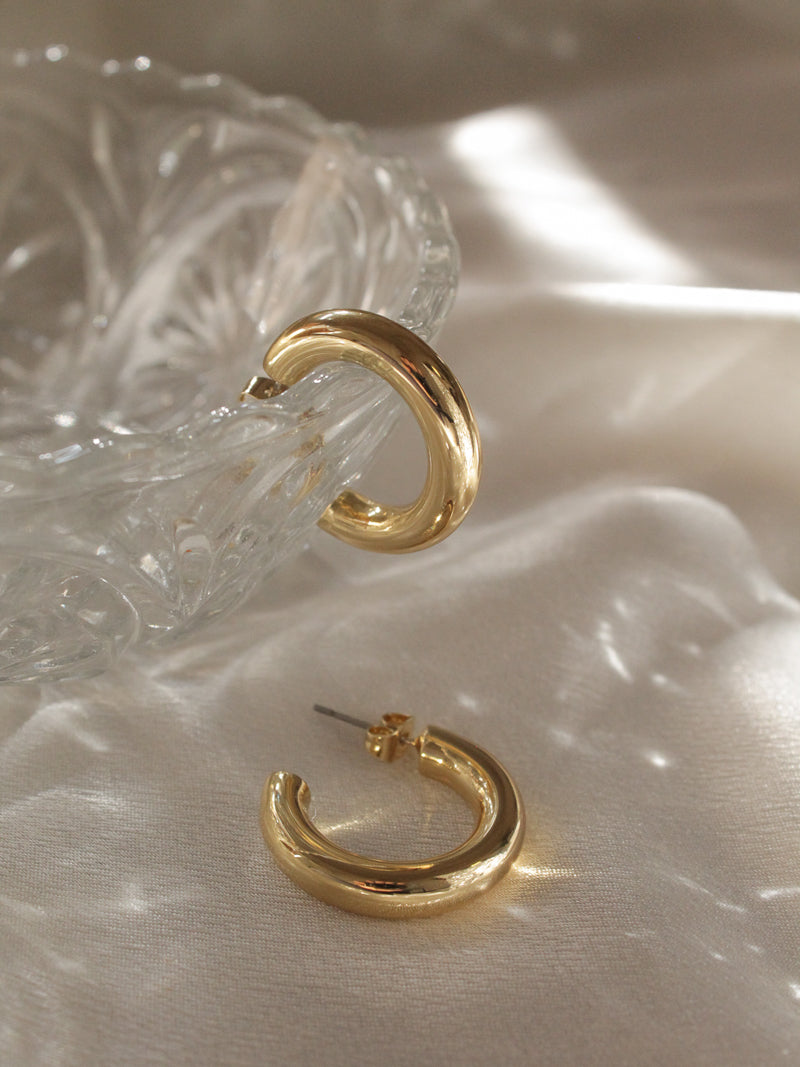 Gold Chunky Hoop by Five and Two