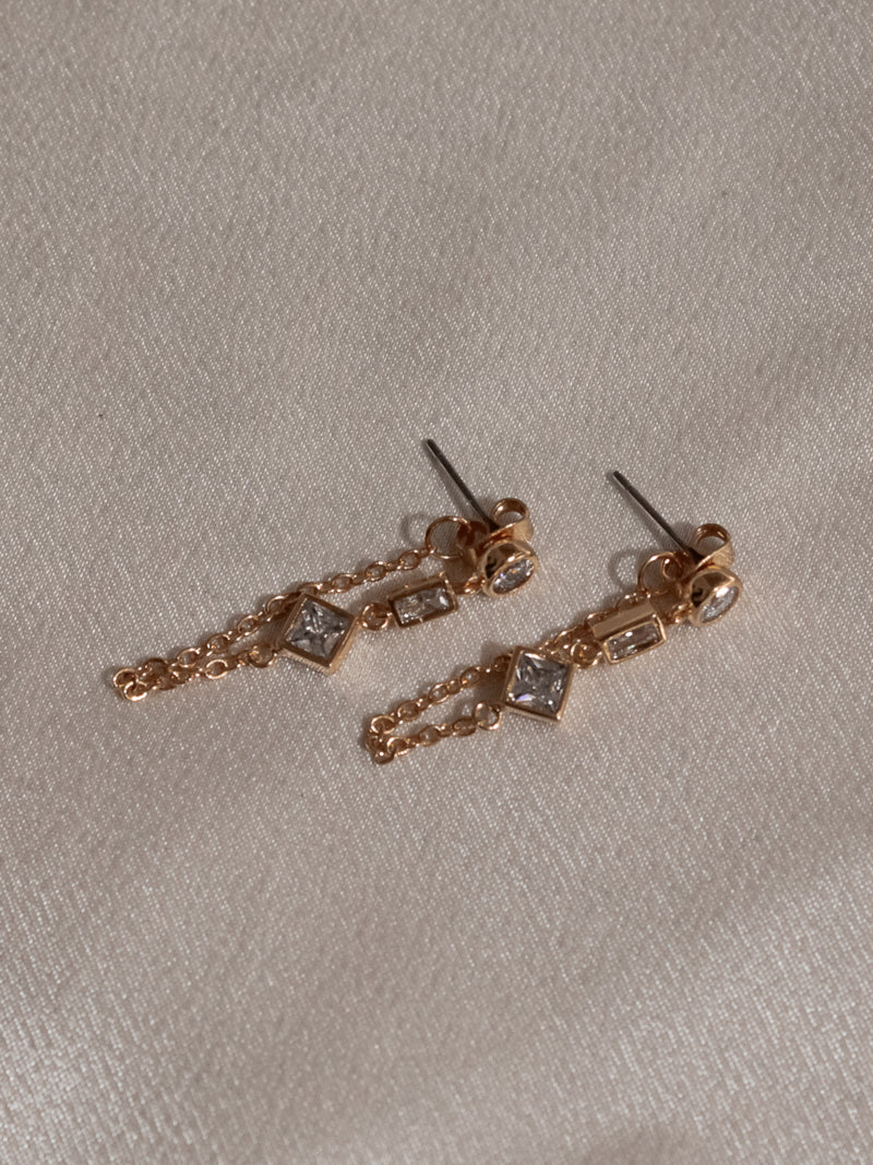 Gold Mixte Chain Studs by Luv AJ in Gold