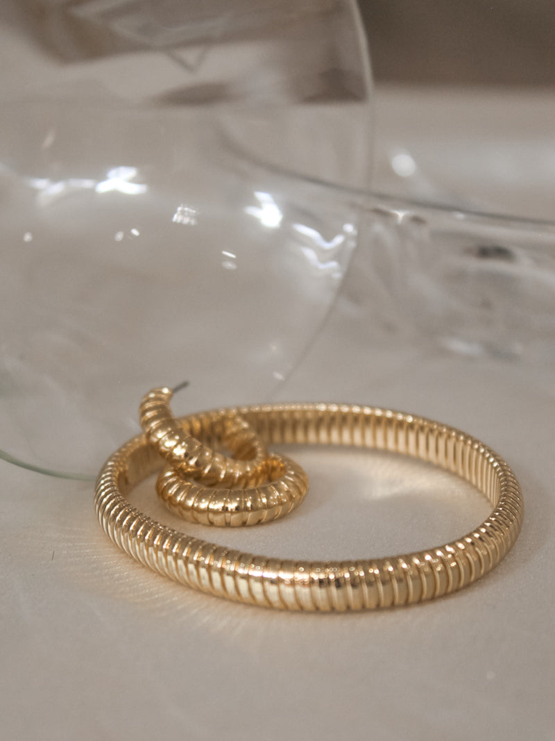 Snake Texture Hoops and Bracelet | Luv AJ 
