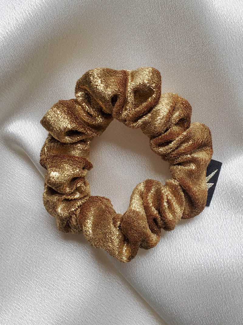 Gold Metallic Velvet Scrunchie by I'm With The Band