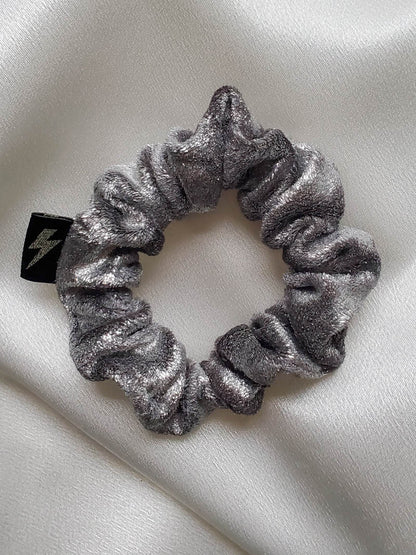 Silver Metallic Velvet Scrunchie by I'm With The Band