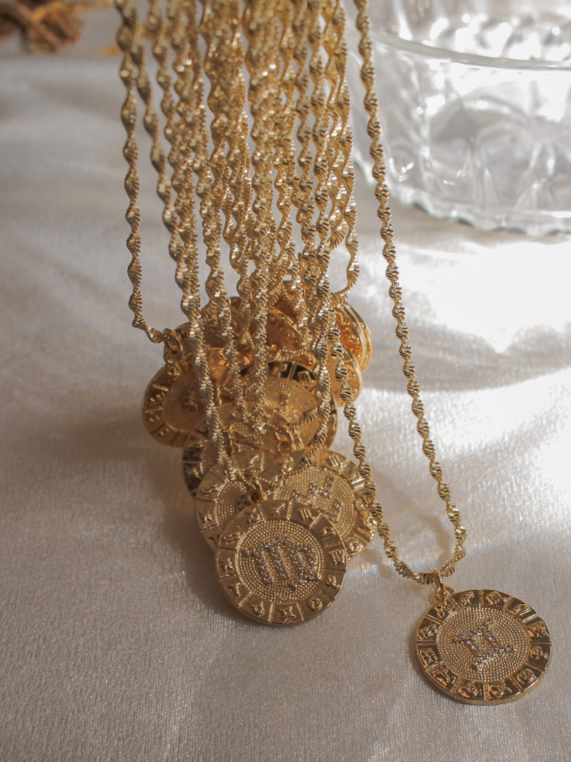 Gold Zodiac Pendant Necklaces