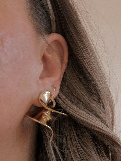 Twisted Gold Statement Earring 