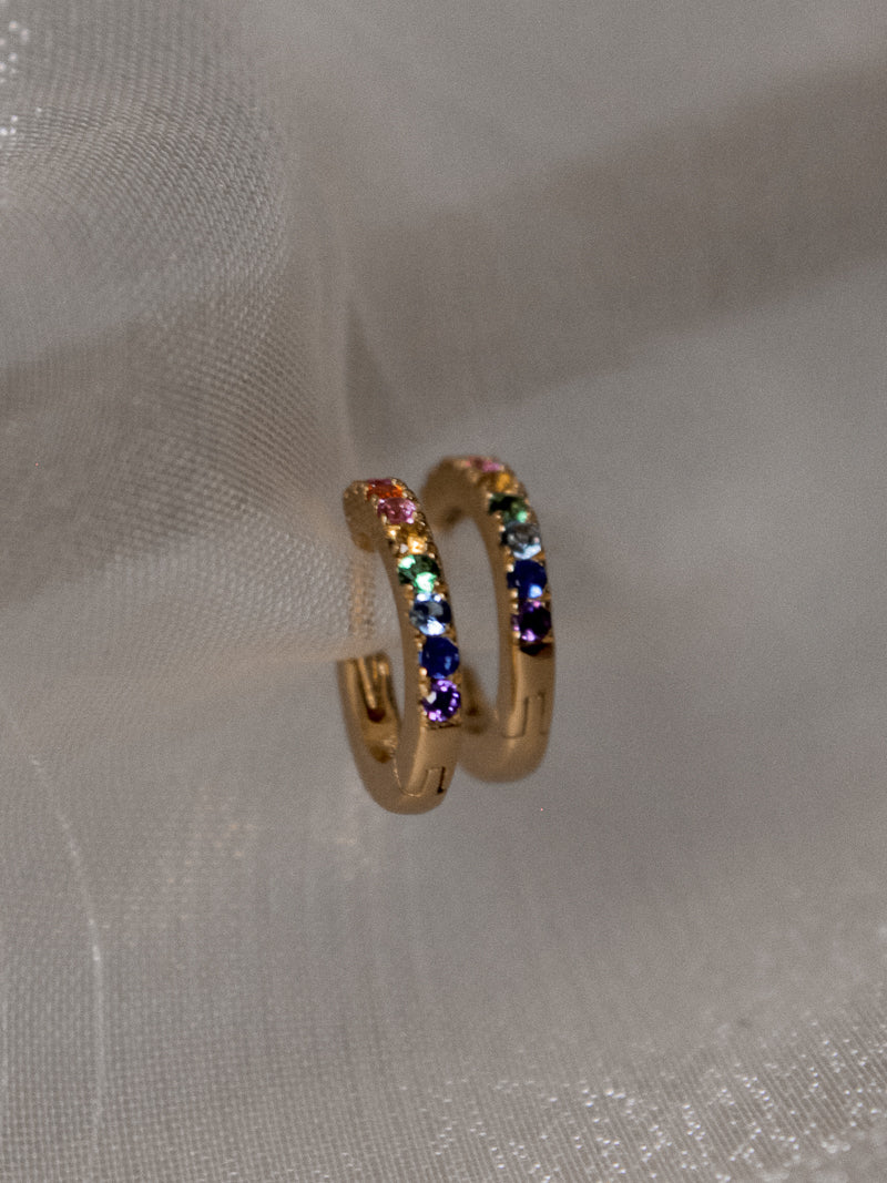 Mini Rainbow Hoop Earrings
