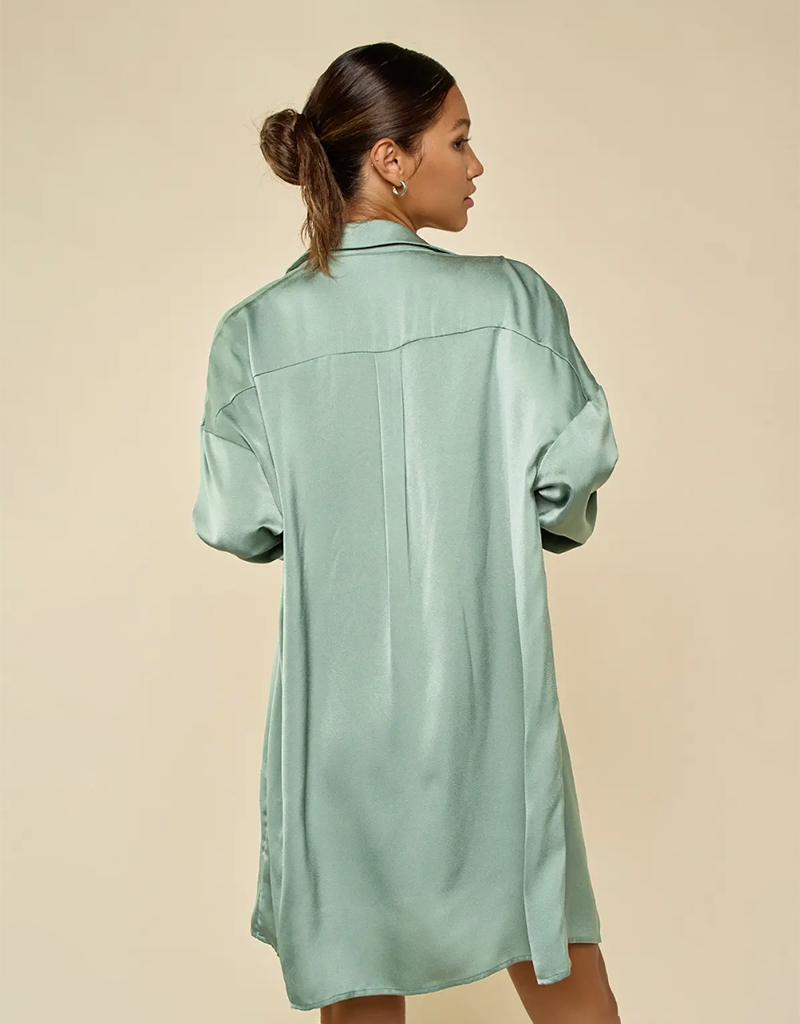The Slip On Satin Shirt Dress The Obcessory