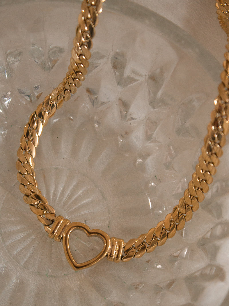 Sahira Design Oslo Gold Heart Chain 
