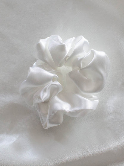 White Satin Scrunchie