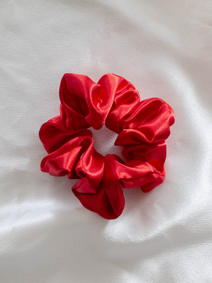 Red Satin Scrunchie